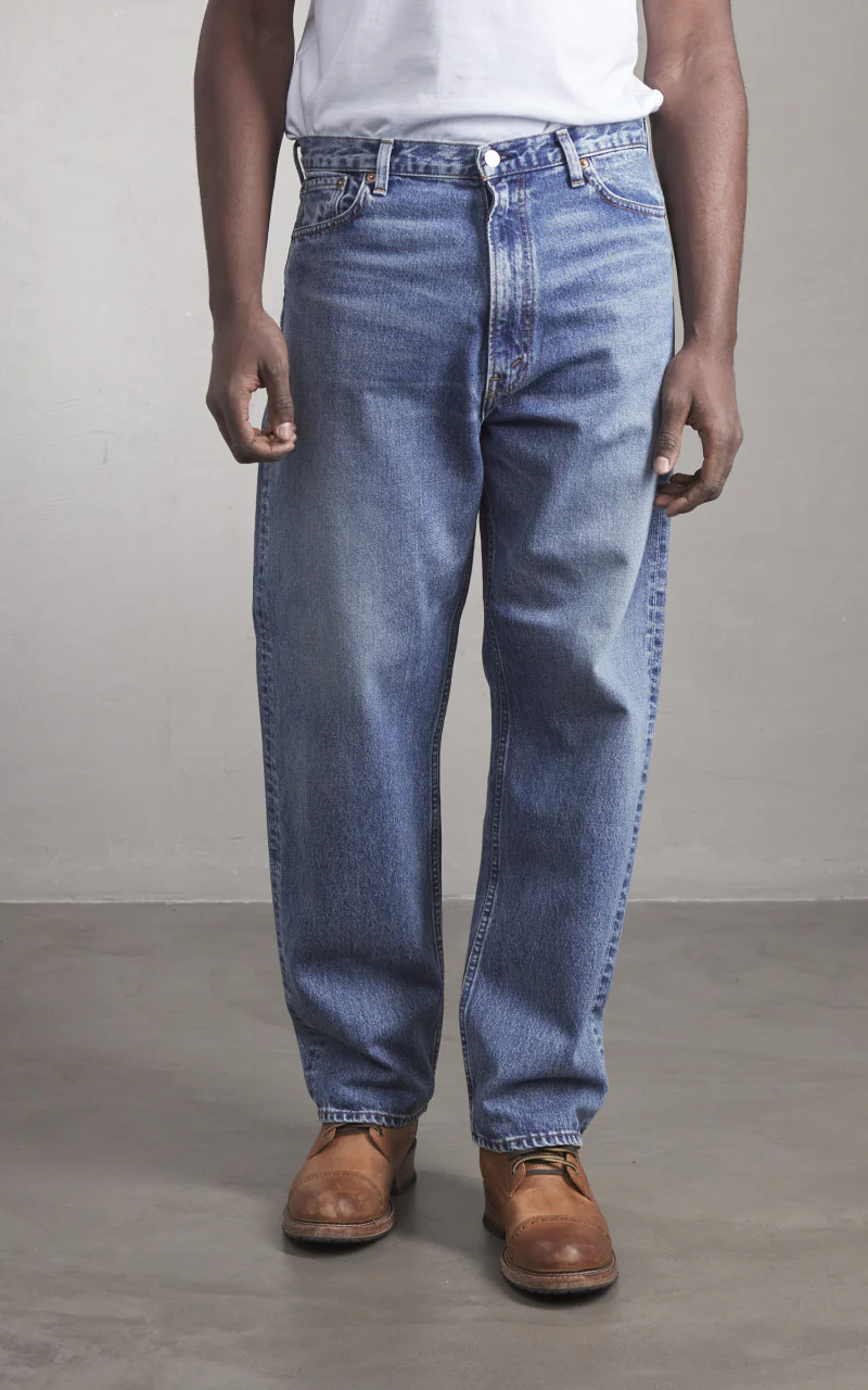 OrSlow 101 Dads Fit Denim Pants Stonewashed Blue - Image 2