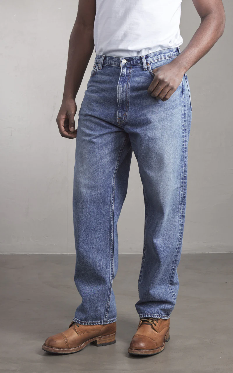 OrSlow 101 Dads Fit Denim Pants Stonewashed Blue - Image 4