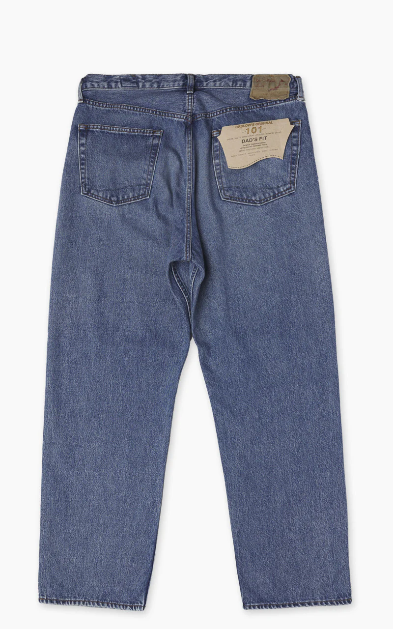OrSlow 101 Dads Fit Denim Pants Stonewashed Blue - Image 7