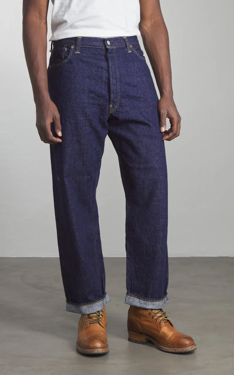 Orslow 101 Grand Dads Fit Denim Pants Blue One Wash - Image 2