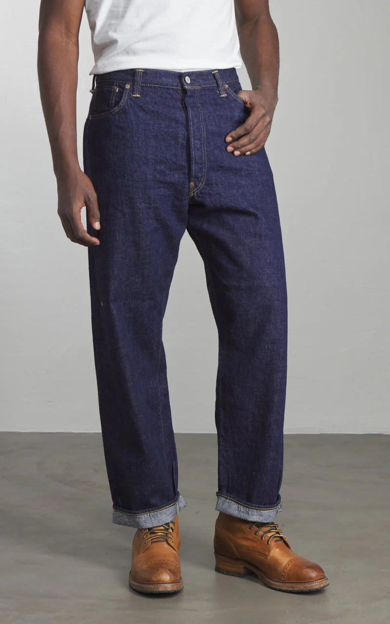 Orslow 101 Grand Dads Fit Denim Pants Blue One Wash - Image 4