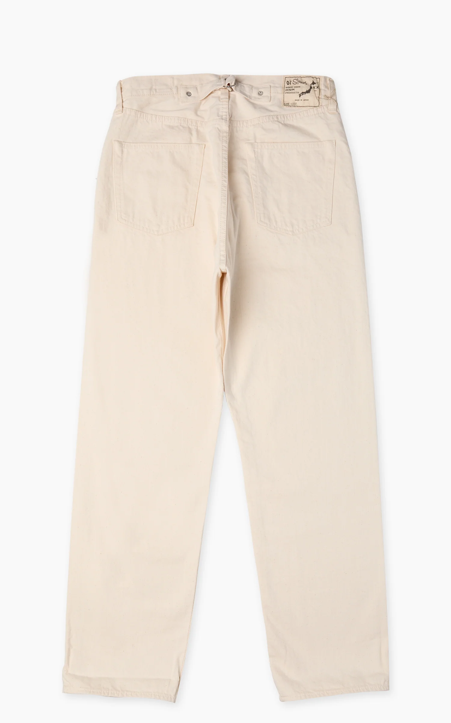 Orslow 101 Grand Dads Fit Denim Pants Ecru One Wash - Image 3