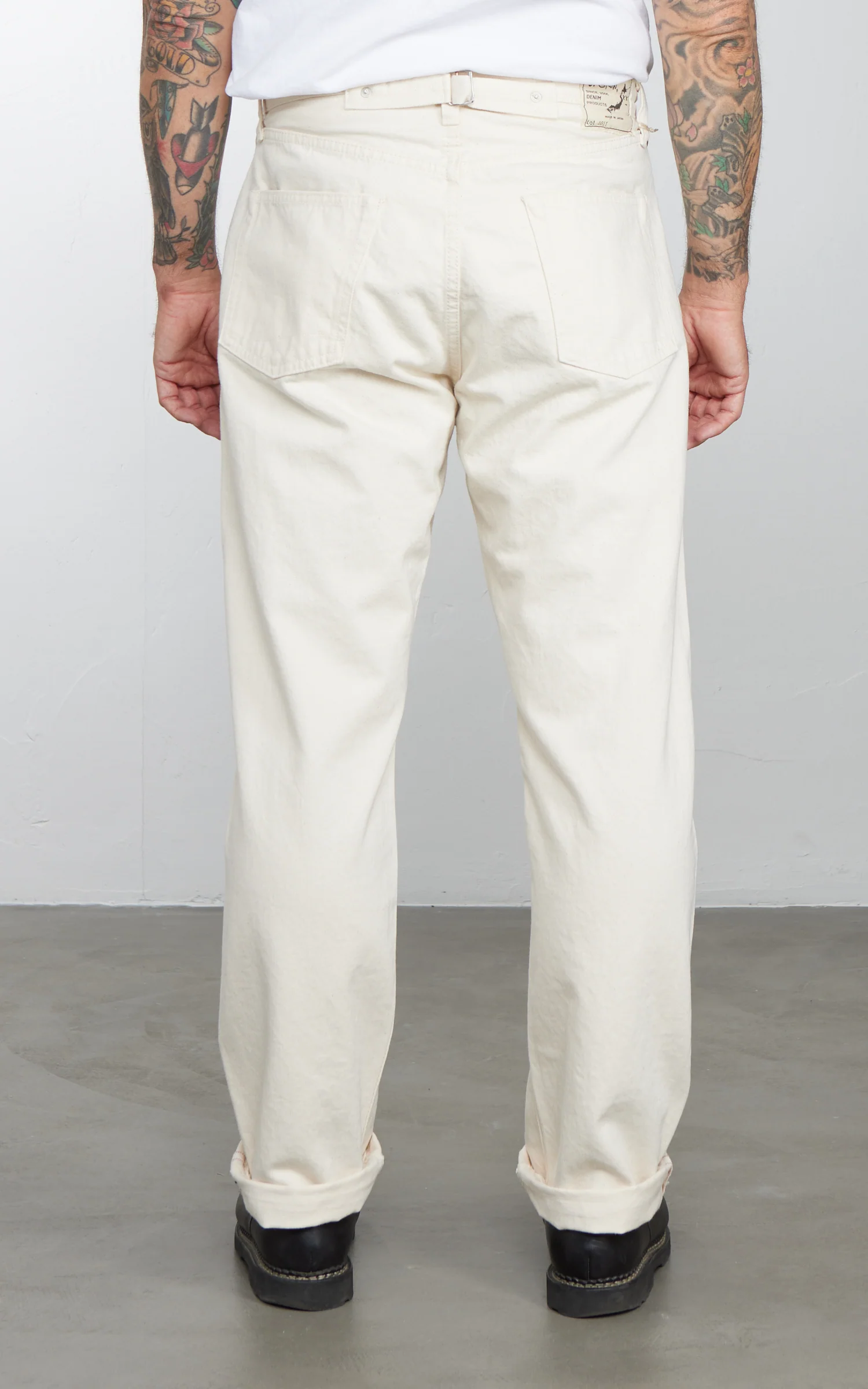 Orslow 101 Grand Dads Fit Denim Pants Ecru One Wash - Image 4