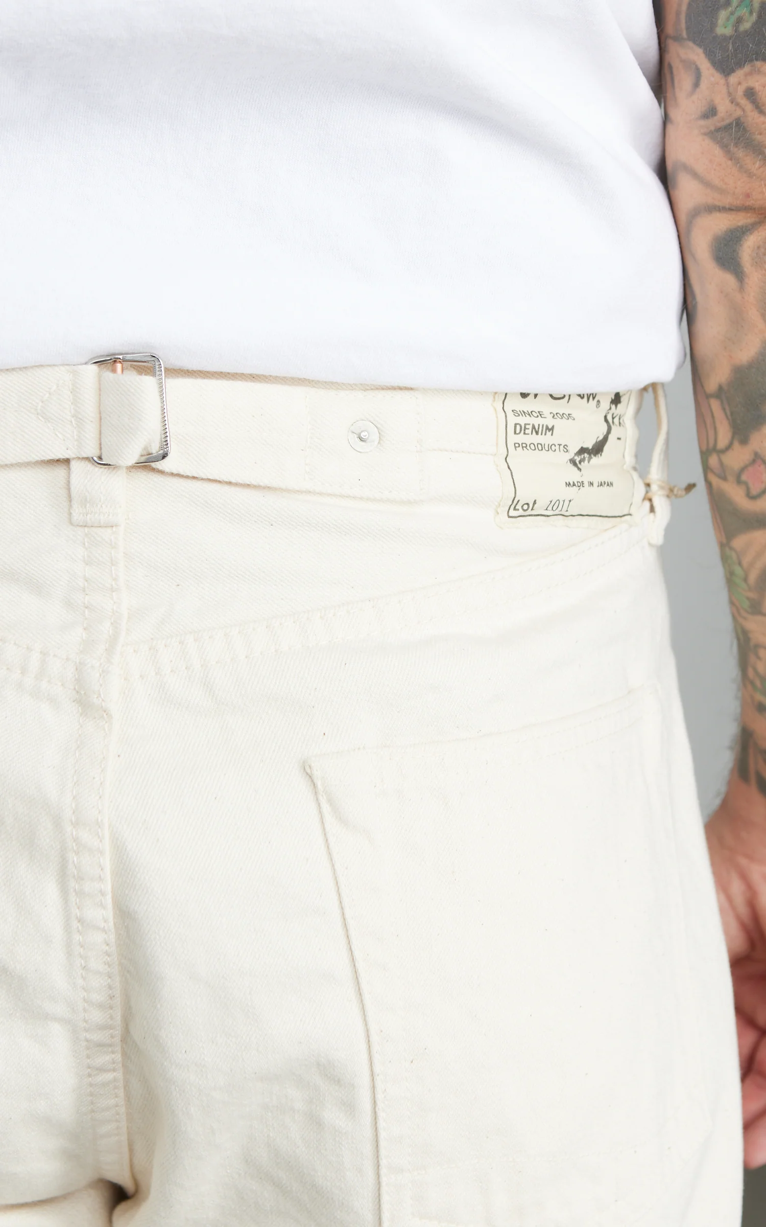 Orslow 101 Grand Dads Fit Denim Pants Ecru One Wash - Image 5