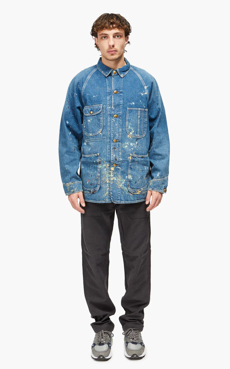 OrSlow 1950's Coverall Denim Used W/ Paint - Image 2