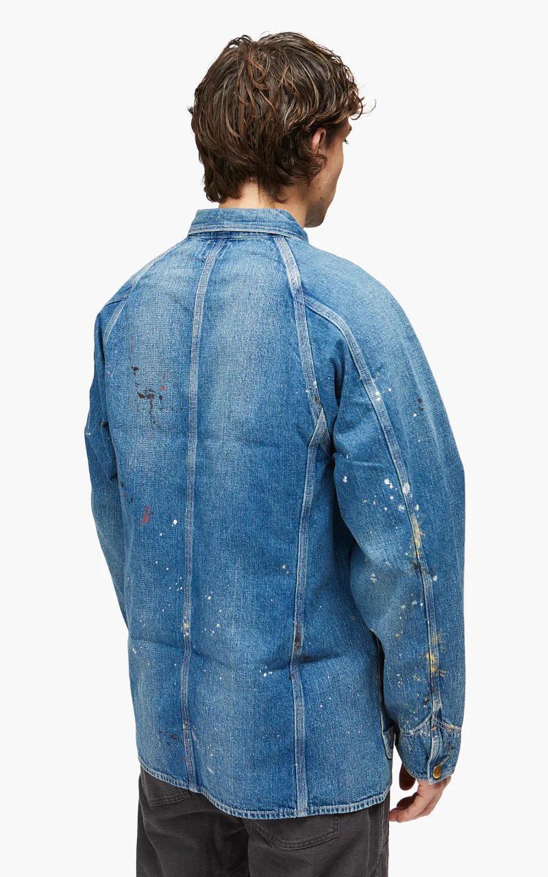 OrSlow 1950's Coverall Denim Used W/ Paint - Image 5
