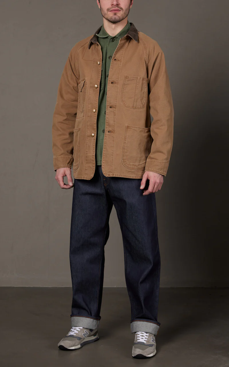 OrSlow 1950's Coverall Jacket Duck Brown - Image 2