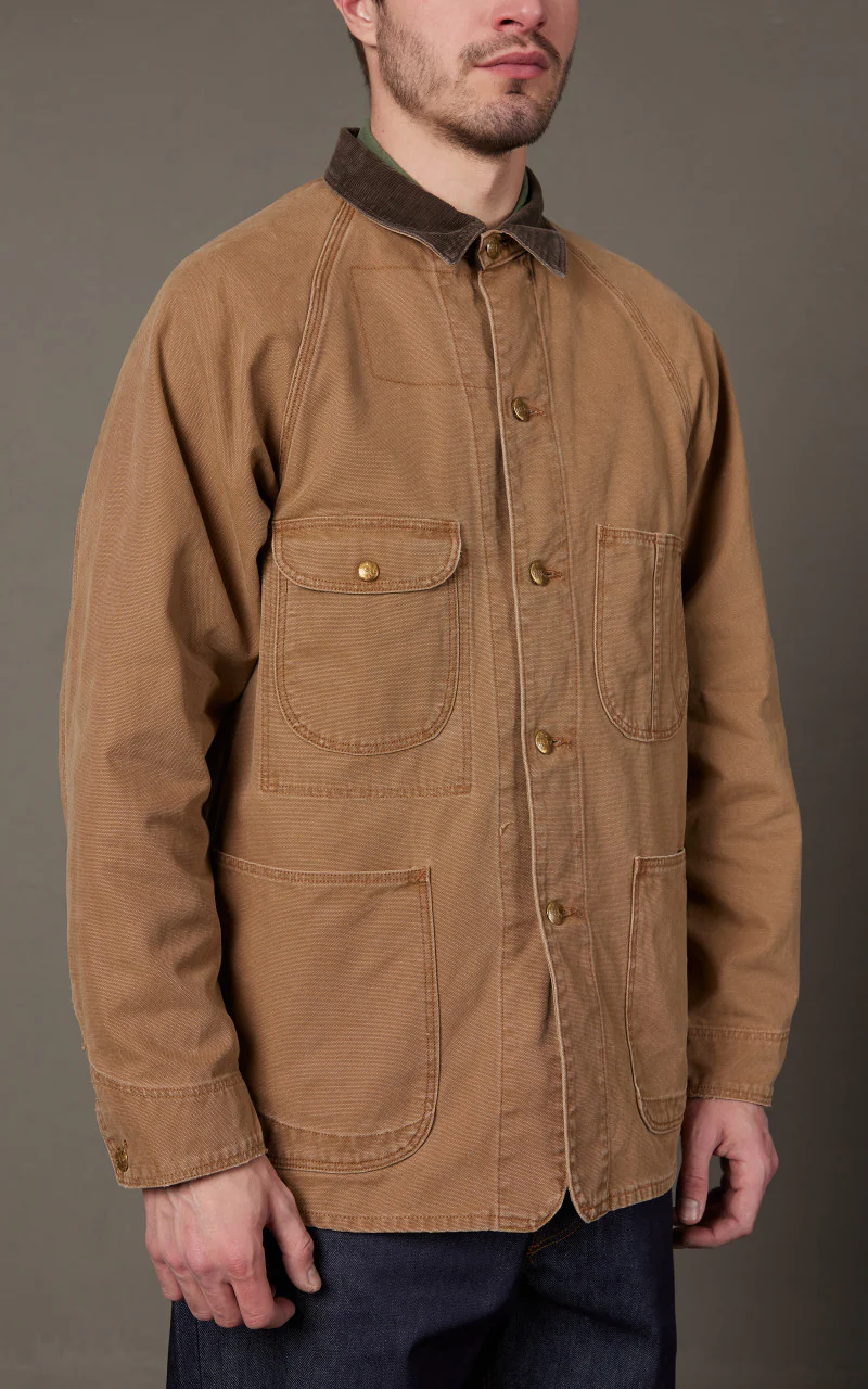 OrSlow 1950's Coverall Jacket Duck Brown - Image 4