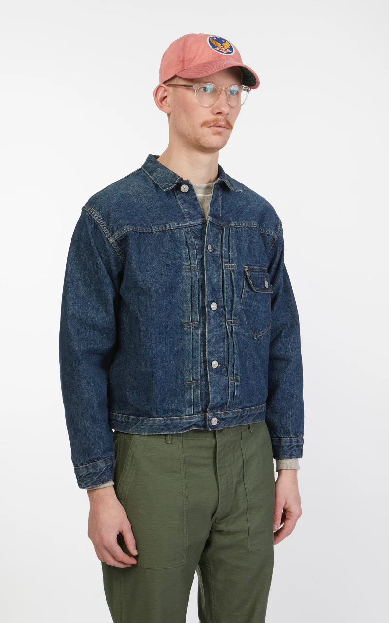 OrSlow 40s Pleated Front Blouse 1 Year Wash Indigo - Image 5