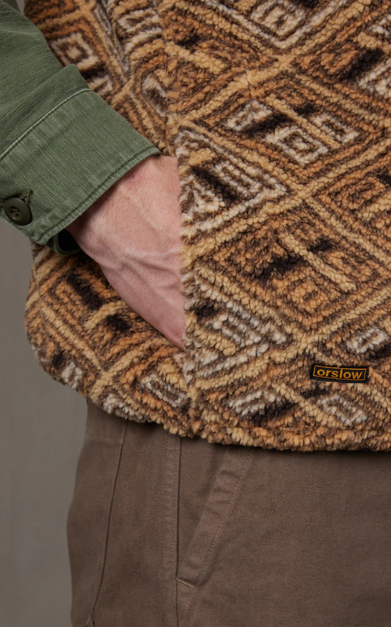 OrSlow African Pattern Boa Fleece Vest Multi - Image 6
