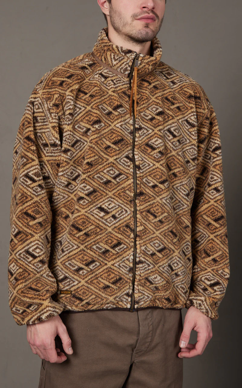OrSlow African Pattern Jacket Boa Fleece Multi - Image 4