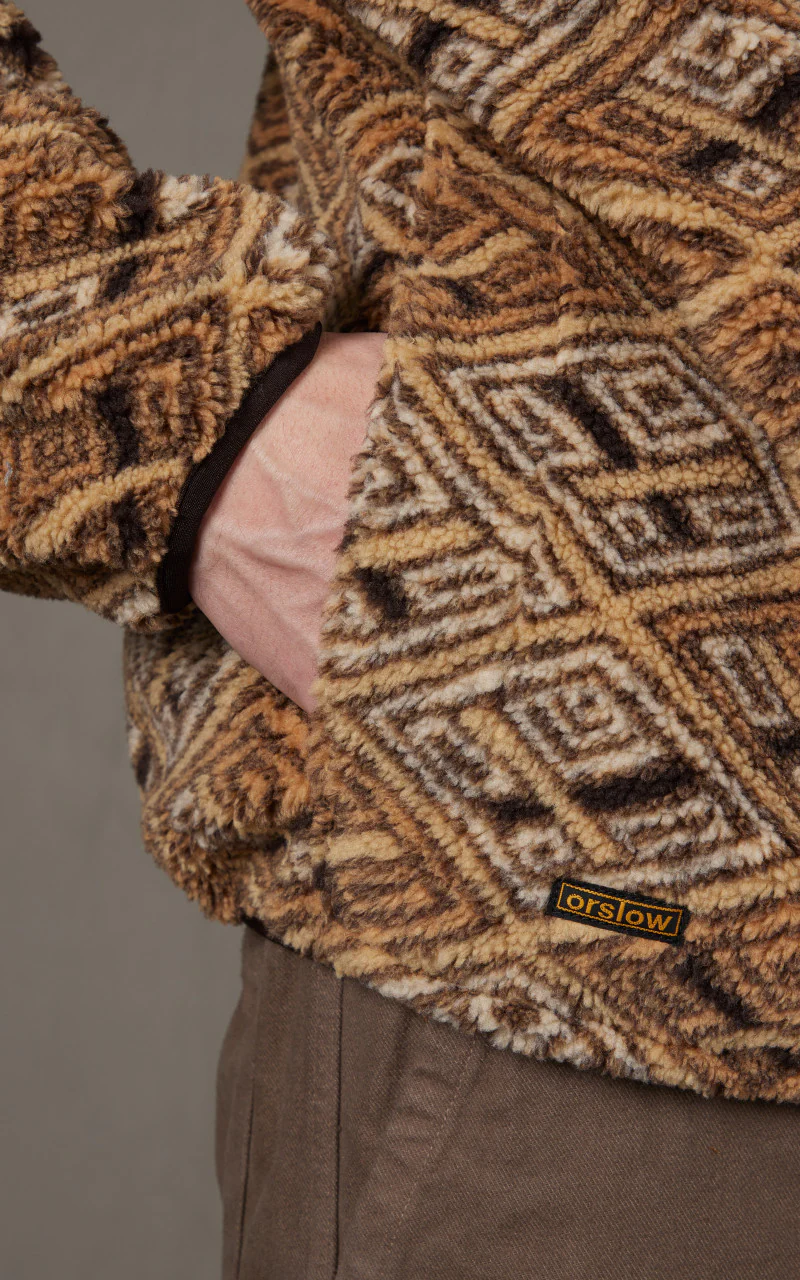 OrSlow African Pattern Jacket Boa Fleece Multi - Image 5