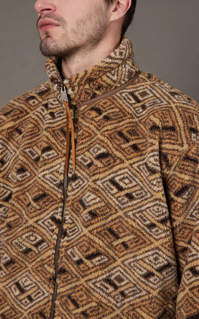 OrSlow African Pattern Jacket Boa Fleece Multi - Image 6