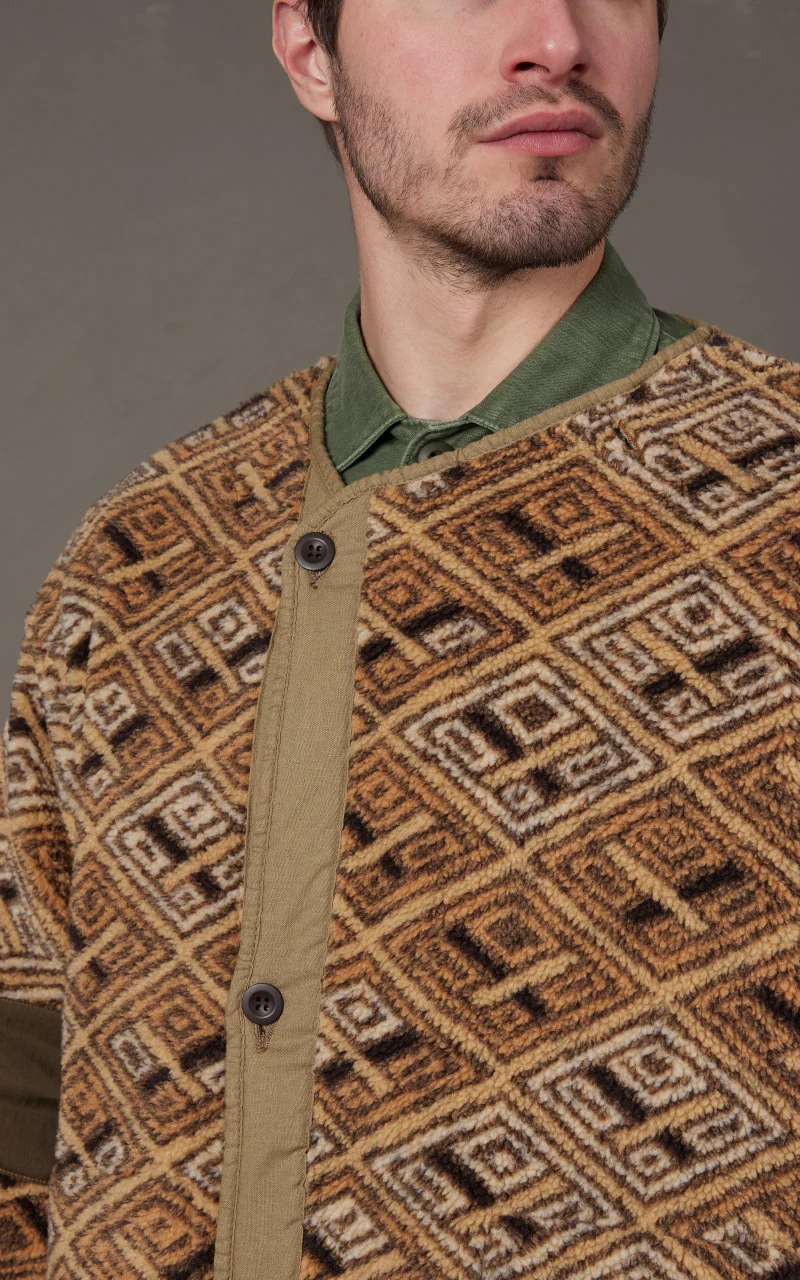 OrSlow African Pattern Liner Boa Fleece Multi - Image 5