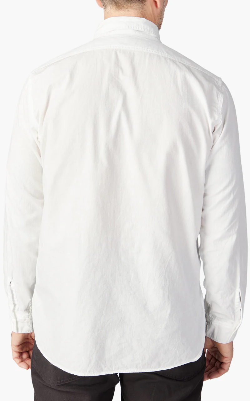 OrSlow Chambray Work Shirt White - Image 4