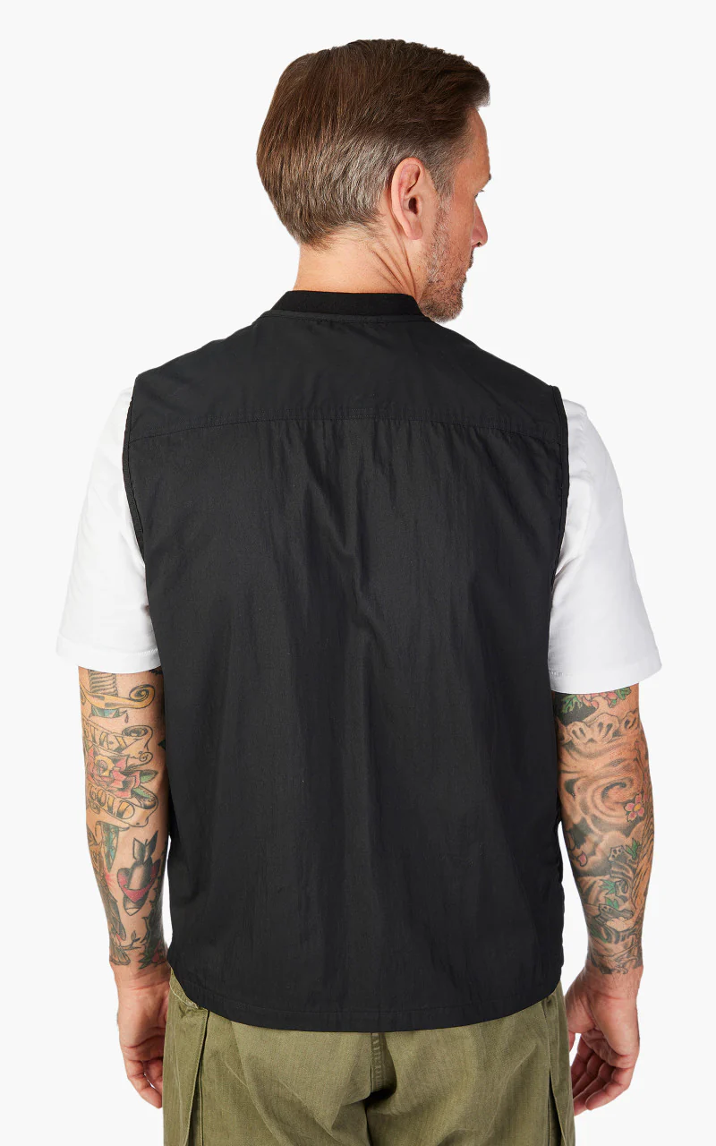 OrSlow Cotton Nylon Utility Vest Black - Image 6