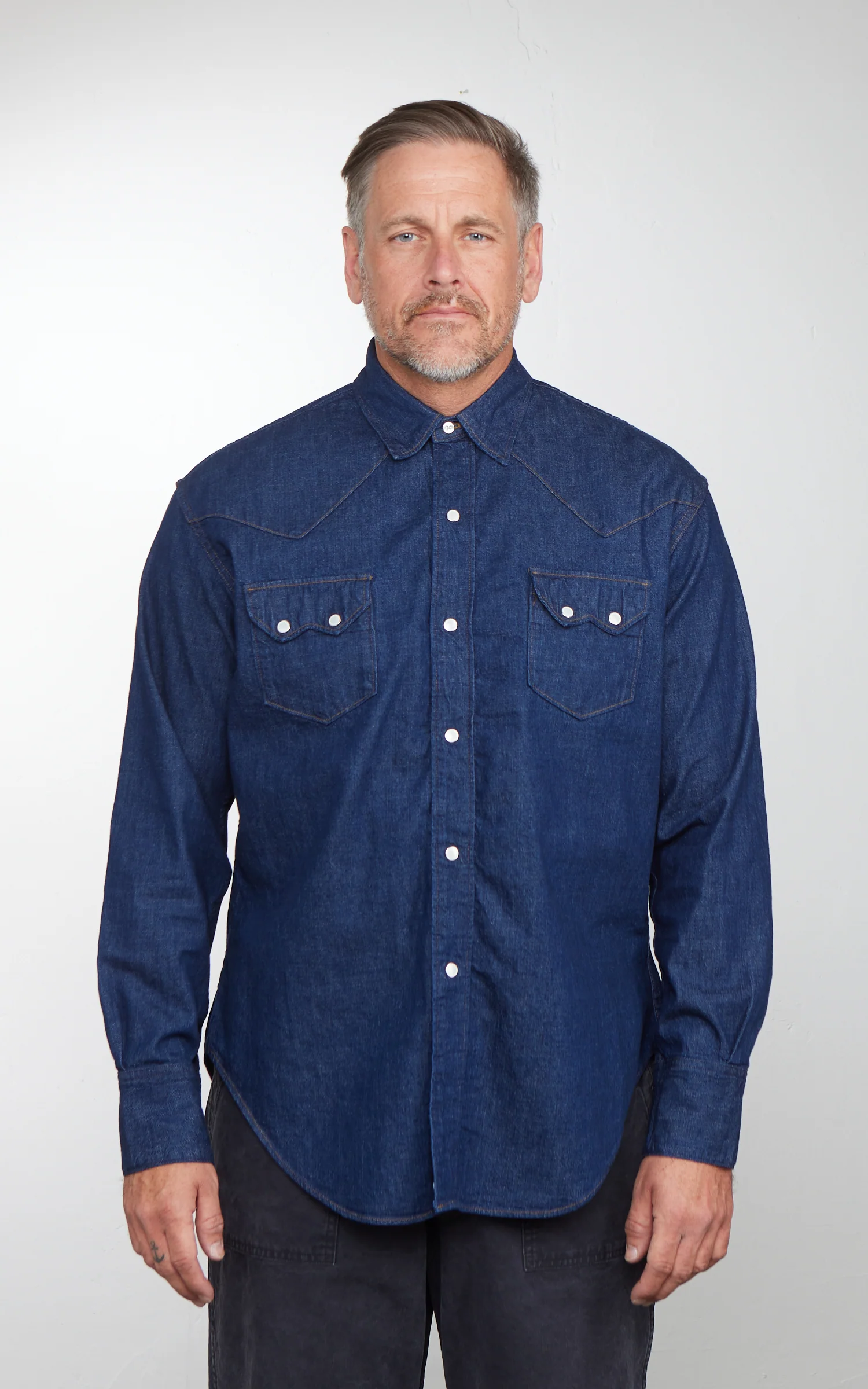 OrSlow Denim Western Shirt Indigo One Wash - Image 2