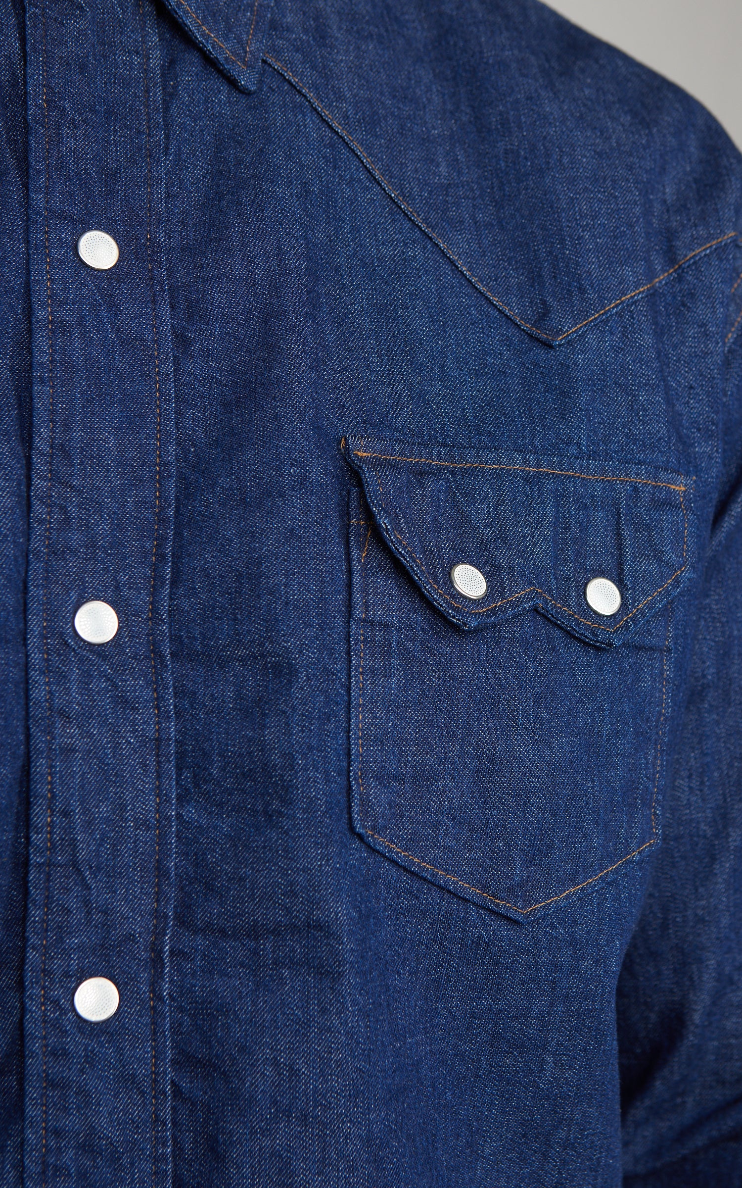 OrSlow Denim Western Shirt Indigo One Wash - Image 4