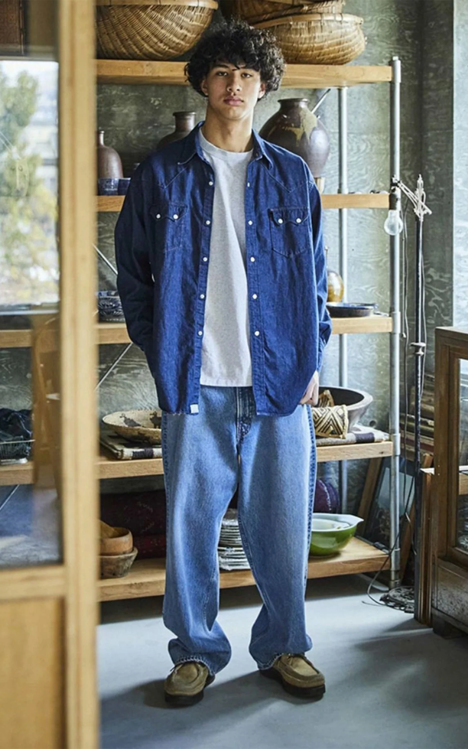 OrSlow Denim Western Shirt Indigo One Wash - Image 8