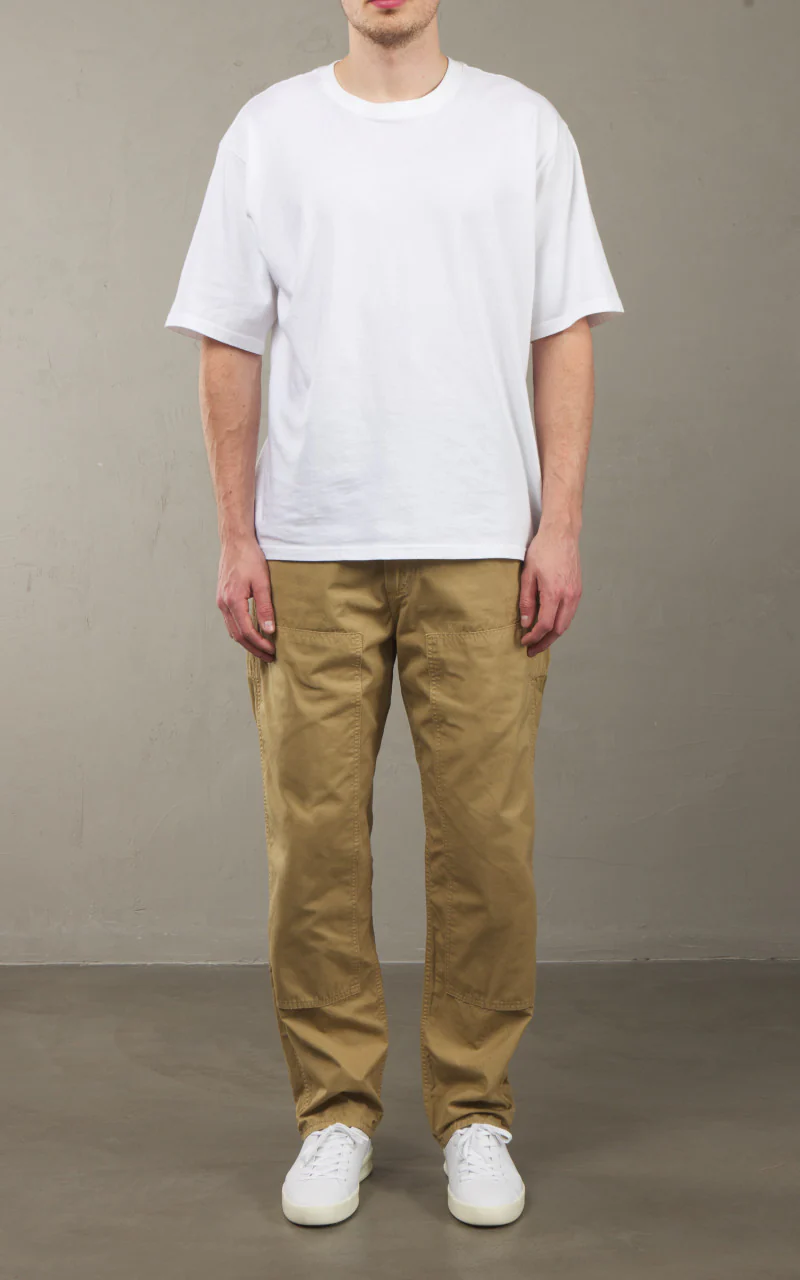 OrSlow Double Knee Utility Poplin Work Pants Khaki - Image 2