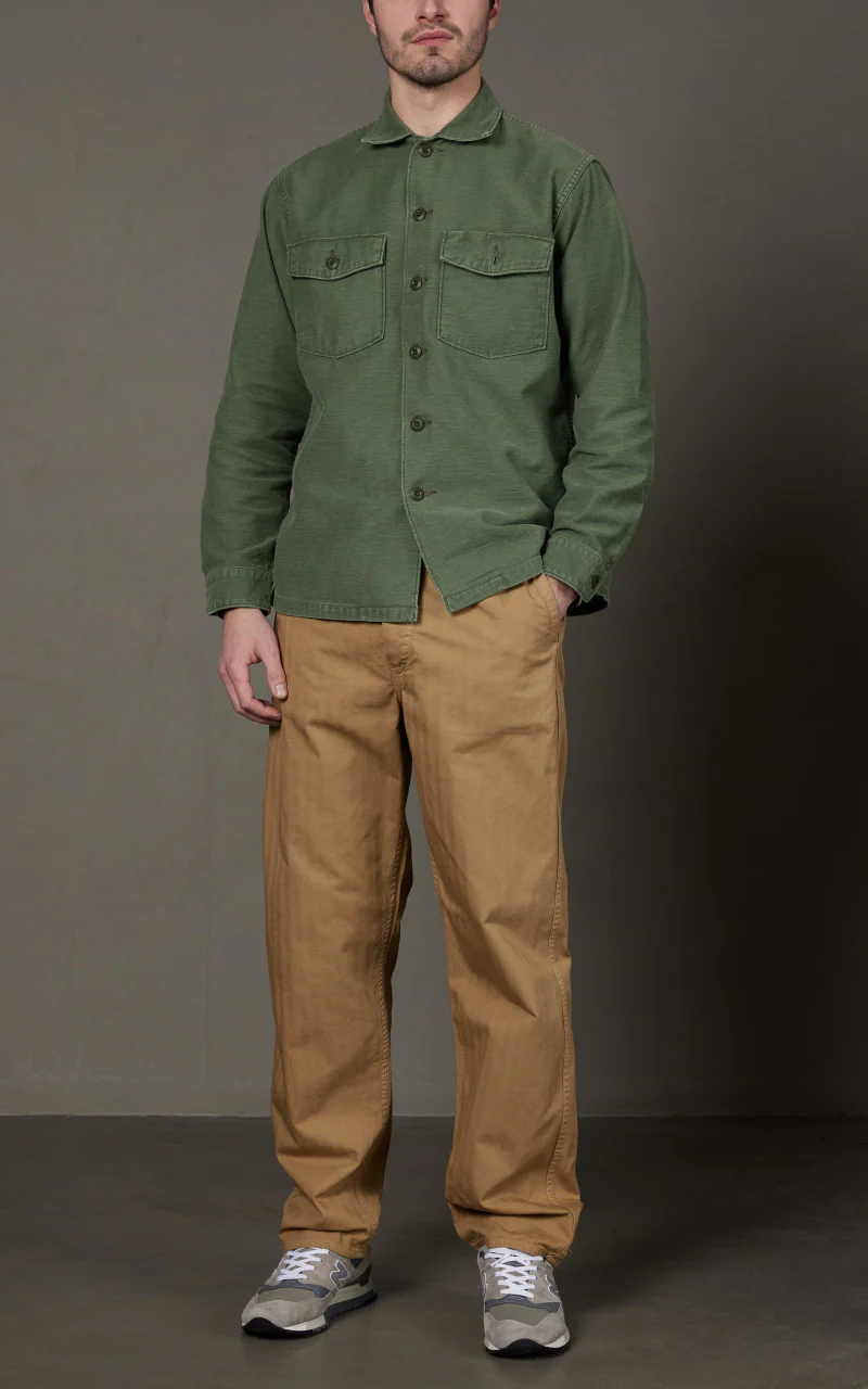 OrSlow French Work Pants HBT Khaki - Image 2