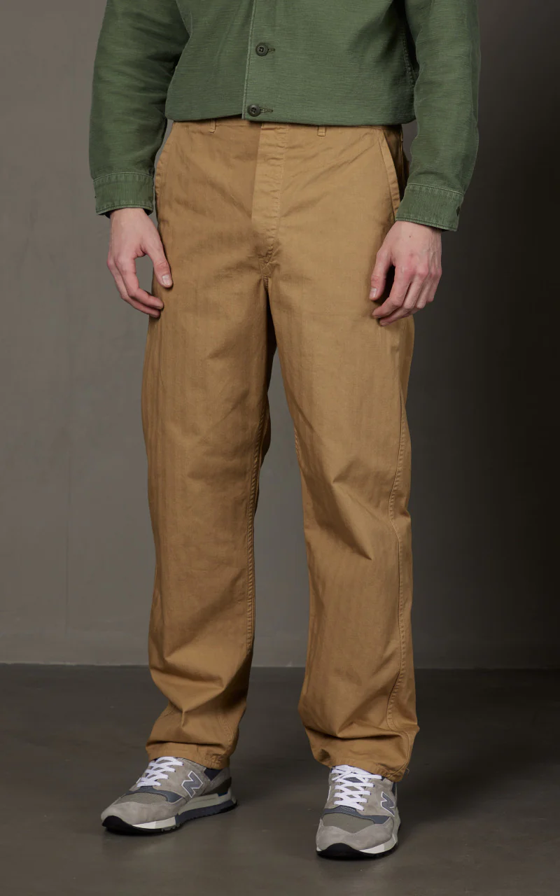 OrSlow French Work Pants HBT Khaki - Image 4