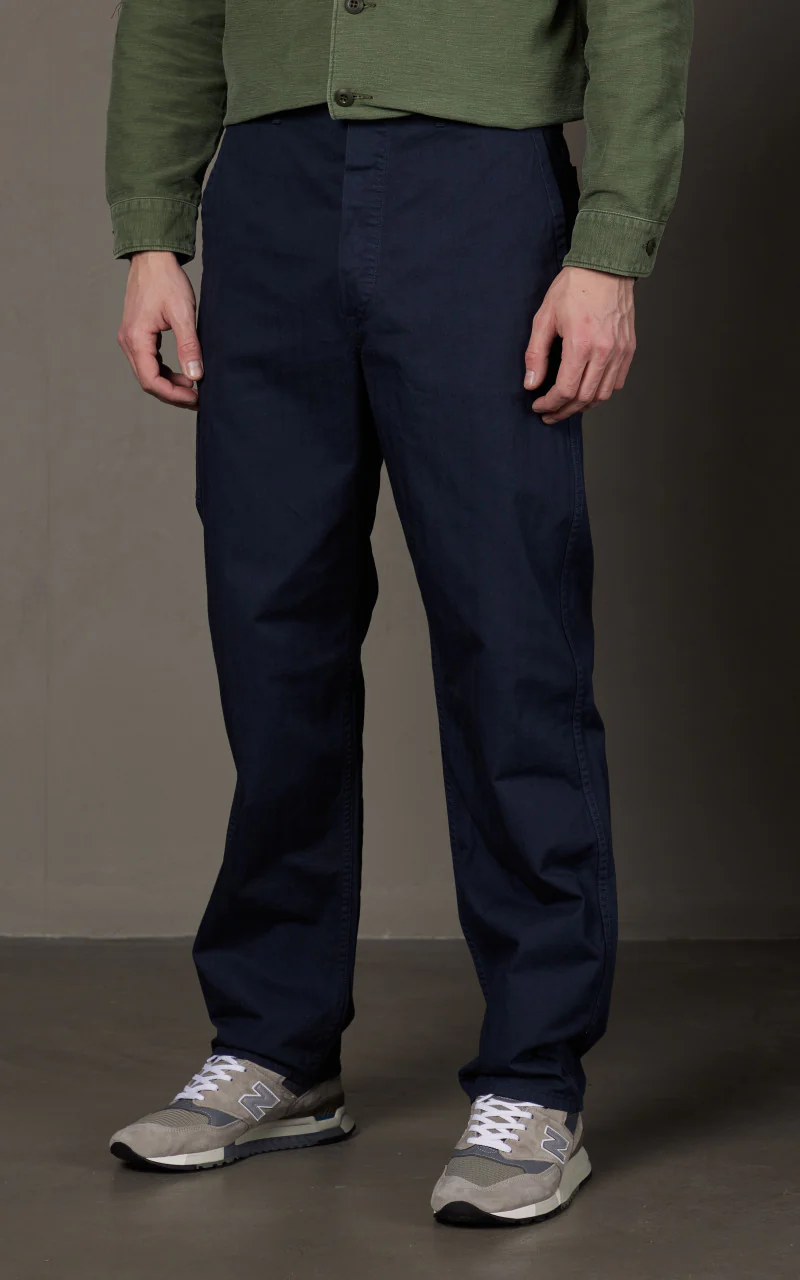 OrSlow French Work Pants HBT Navy - Image 4