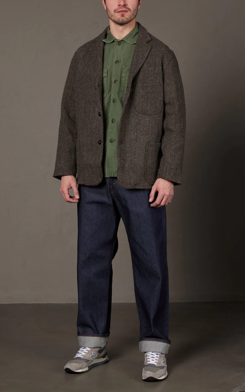 OrSlow Harris Tweed Jacket Green - Image 2