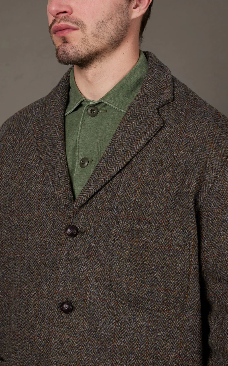 OrSlow Harris Tweed Jacket Green - Image 5