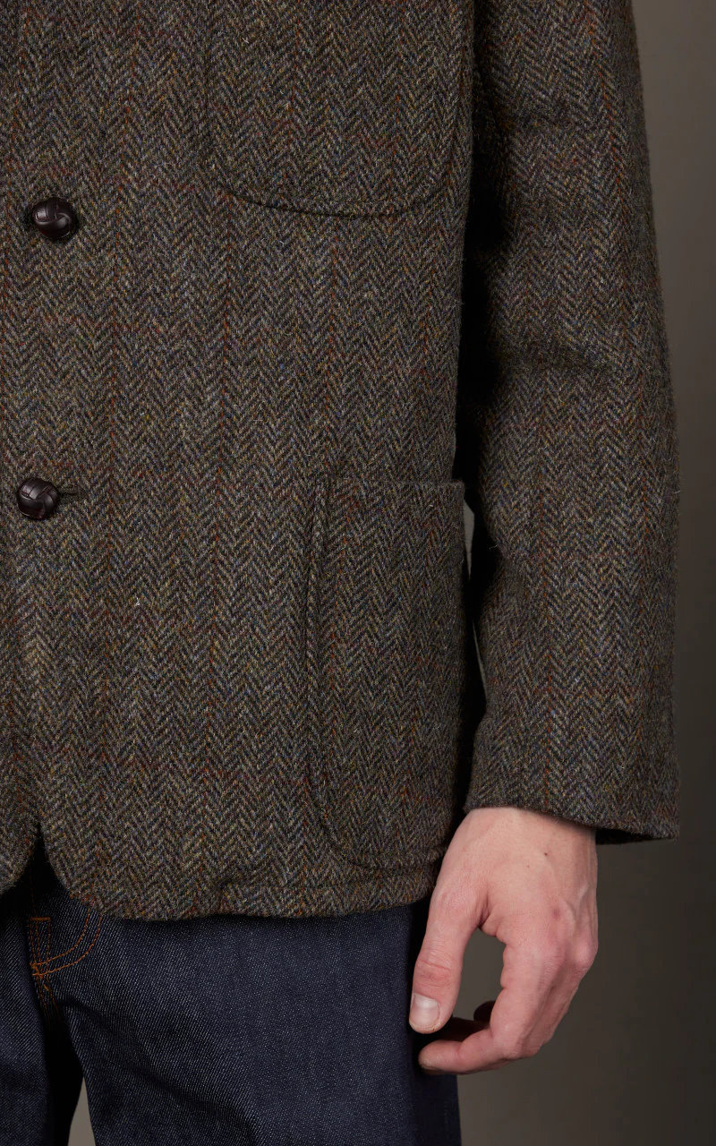 OrSlow Harris Tweed Jacket Green - Image 6