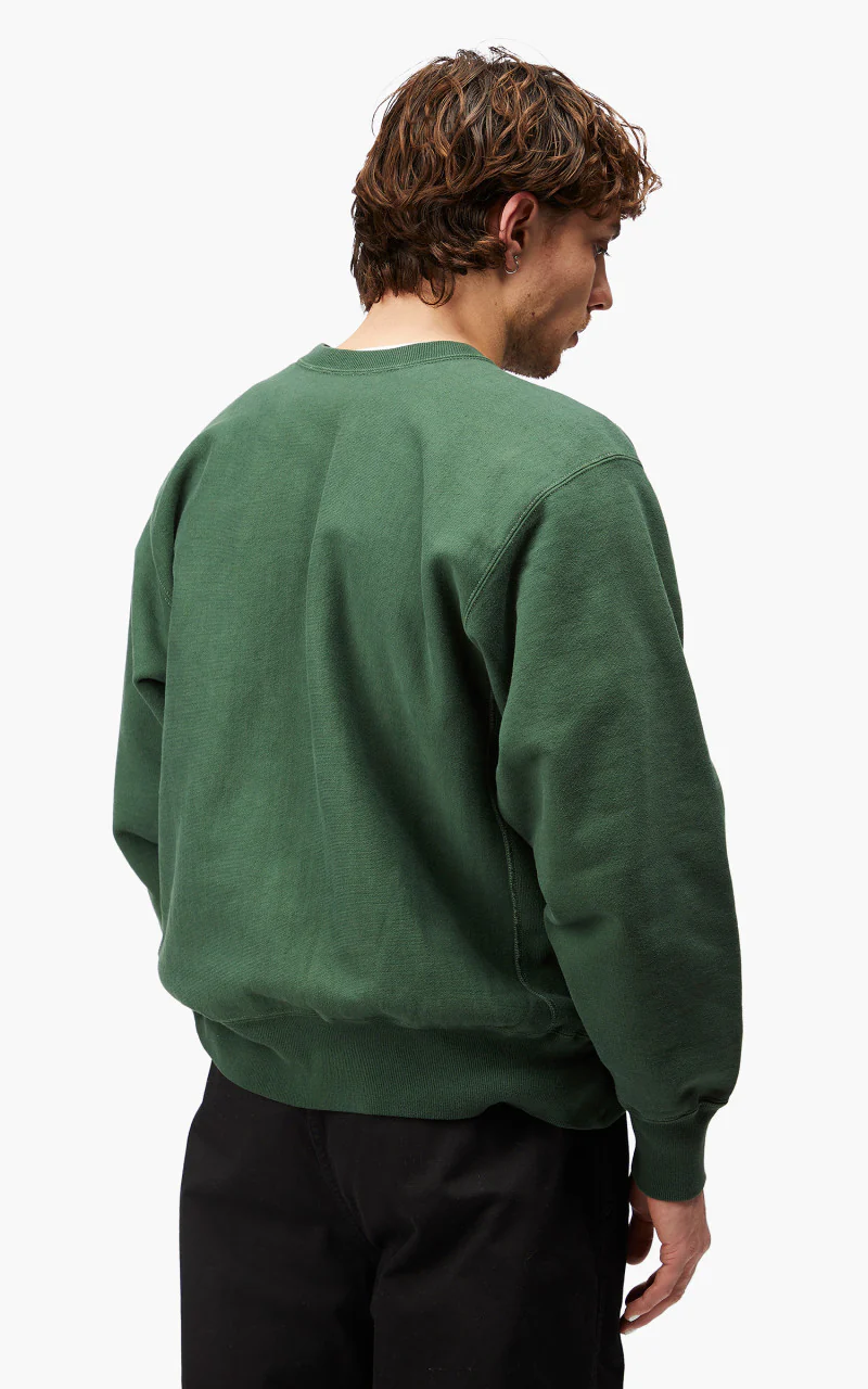 OrSlow Heavy Weight Vintage Crew Neck Sweater Green - Image 6