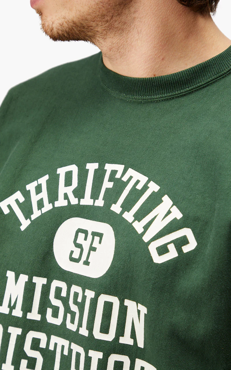OrSlow Heavy Weight Vintage Crew Neck Sweater Green - Image 7