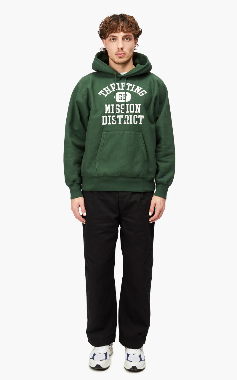 OrSlow Heavy Weight Vintage Hoodie Green - Image 3