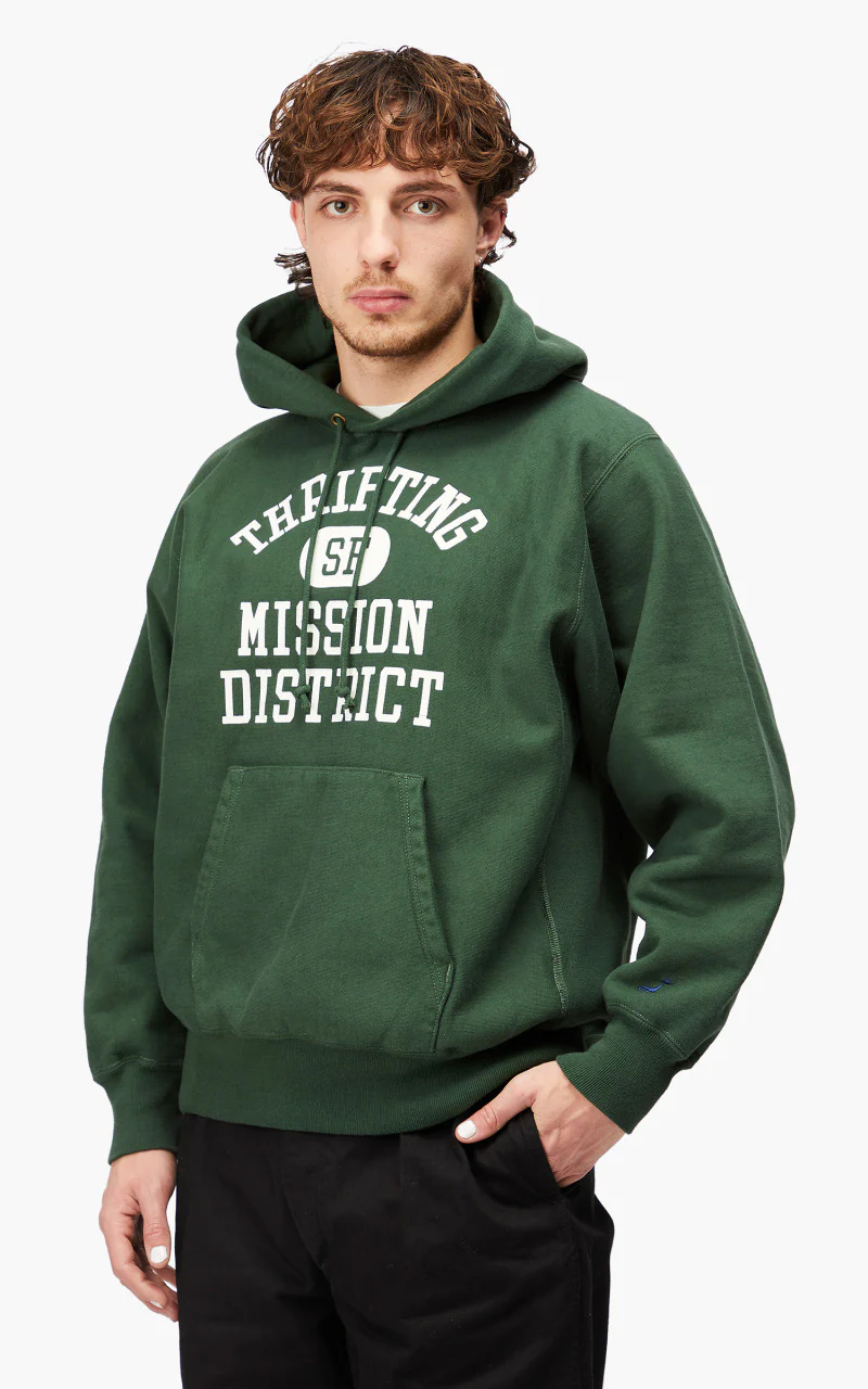 OrSlow Heavy Weight Vintage Hoodie Green - Image 5