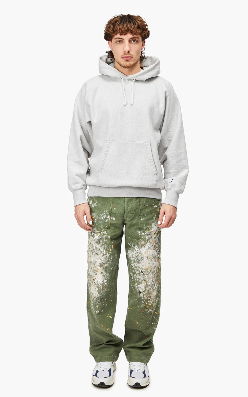 OrSlow Heavy Weight Vintage Hoodie Light Grey - Image 3