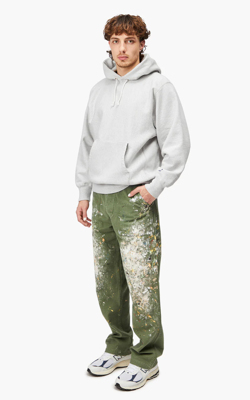 OrSlow Heavy Weight Vintage Hoodie Light Grey - Image 4