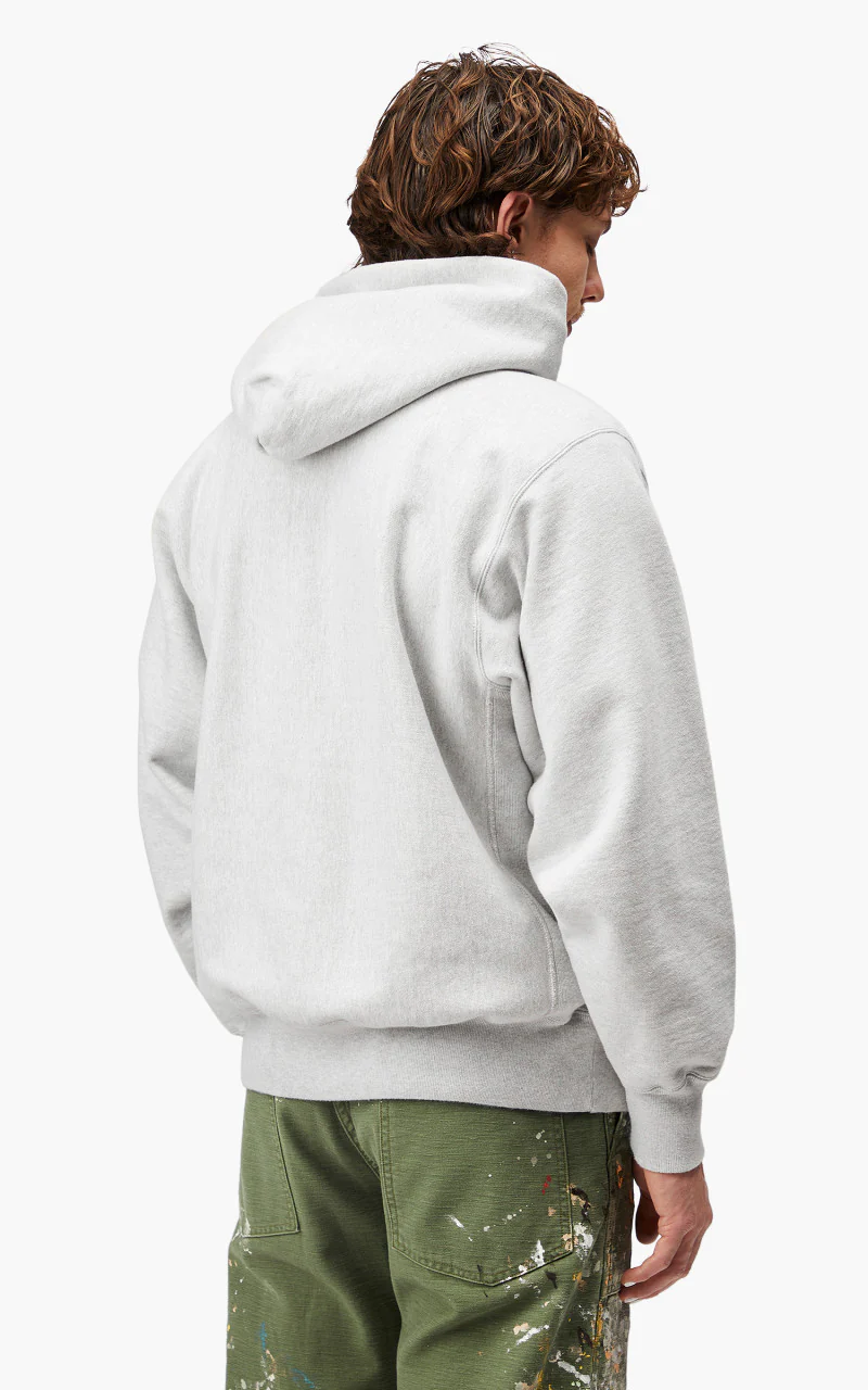 OrSlow Heavy Weight Vintage Hoodie Light Grey - Image 7