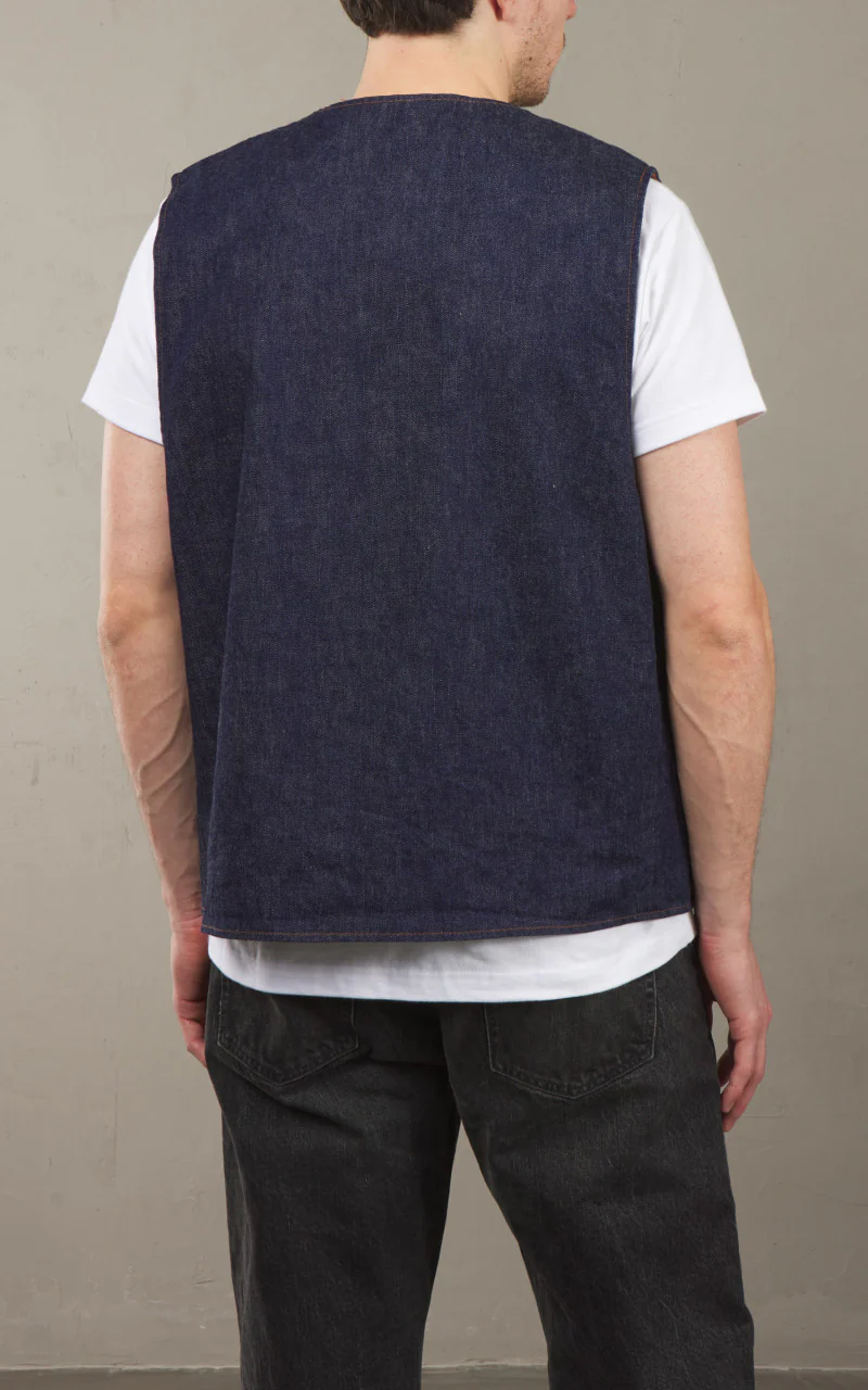 Hippie's Reversible Denim Vest Indigo One Wash - Image 8