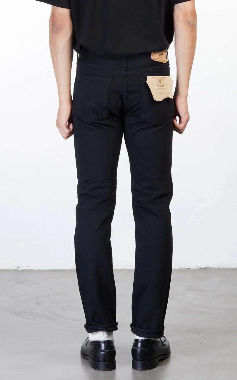 OrSlow Ivy Fit Jeans 107 Black Denim - Image 5