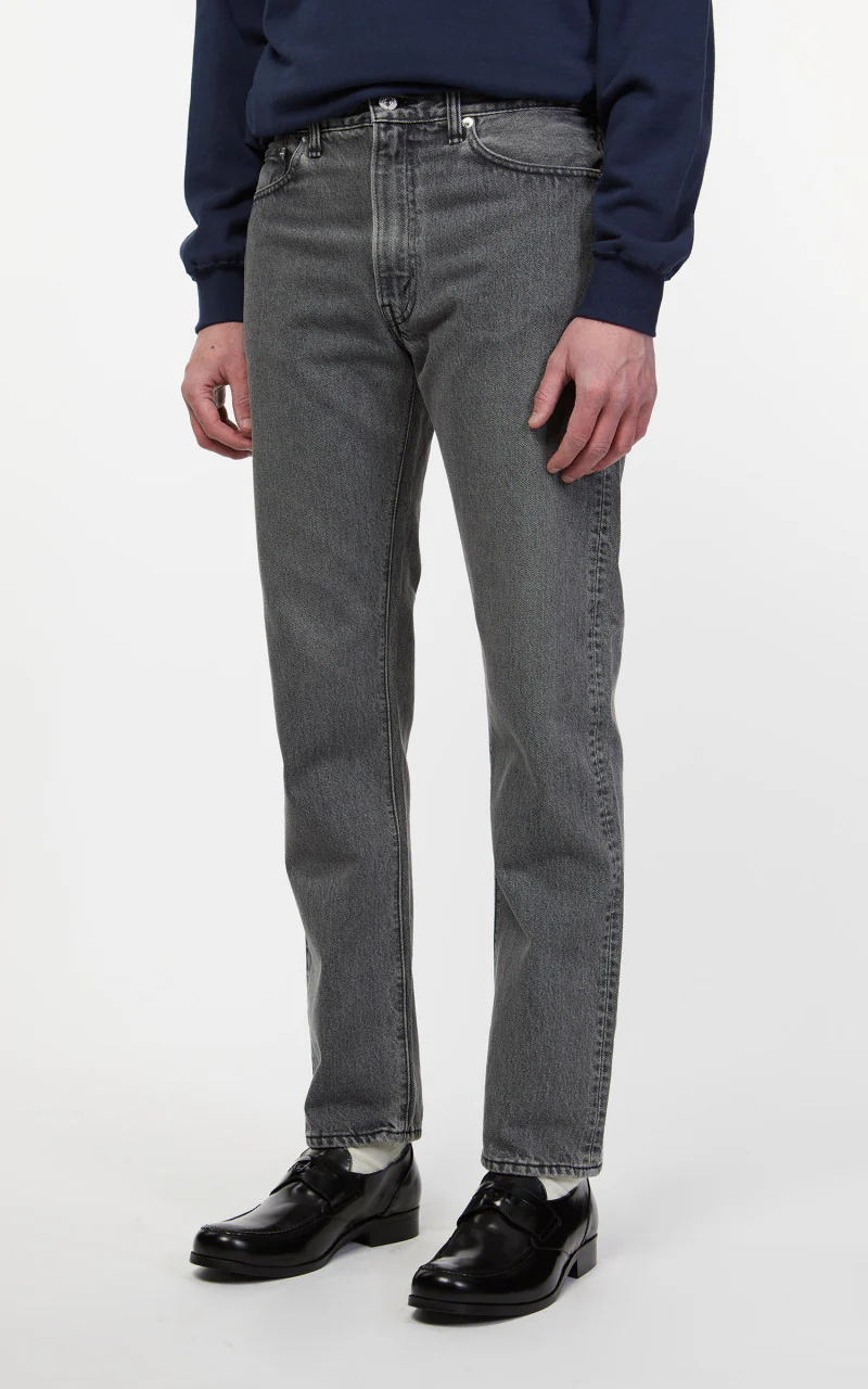 OrSlow Ivy Fit Jeans 107 Black Denim Bleached - Image 4