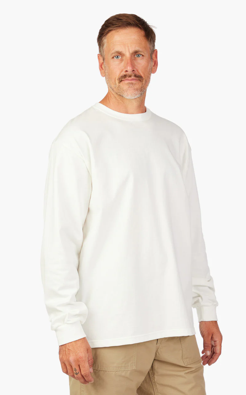 OrSlow Long Sleeve T-Shirt White - Image 4