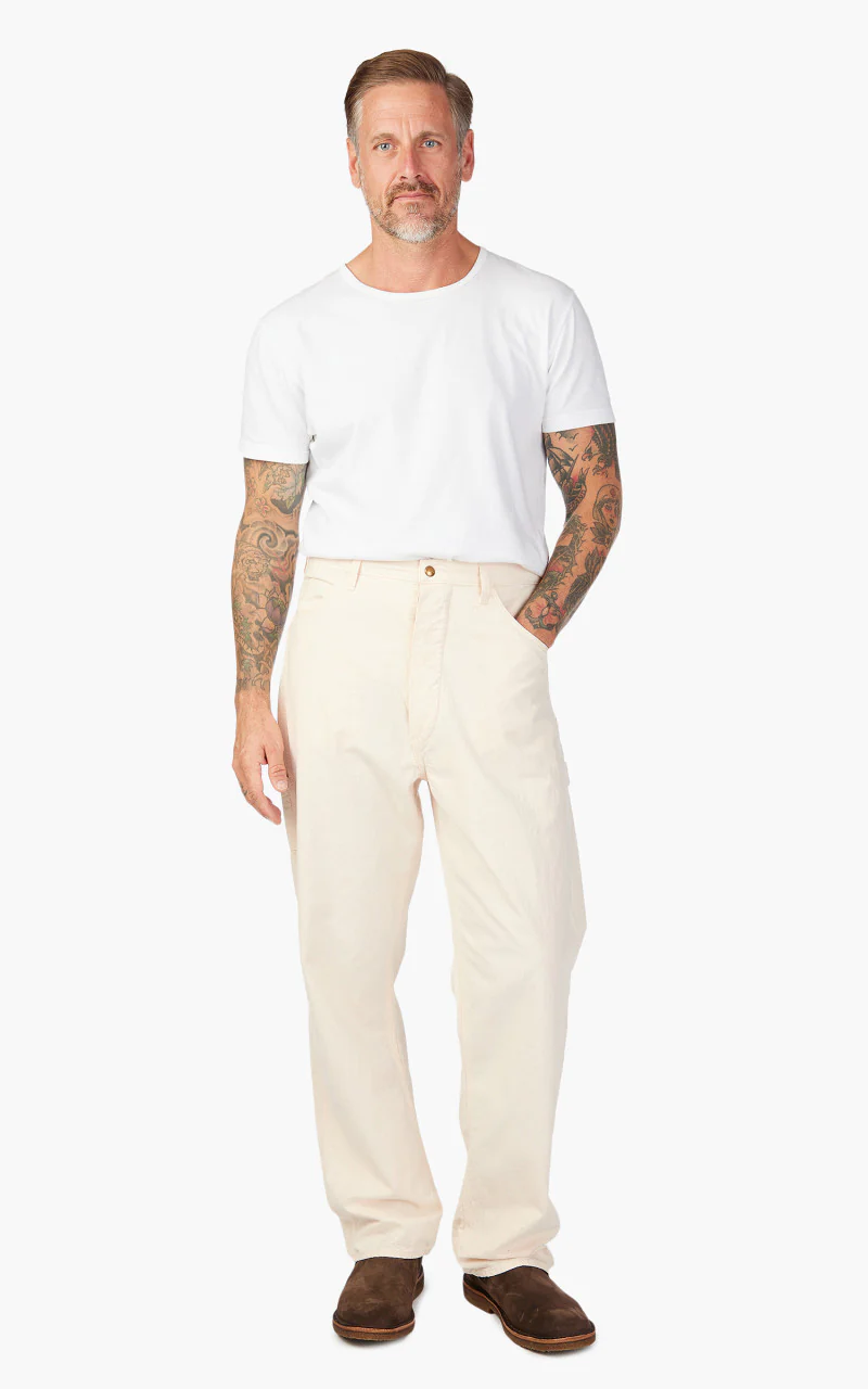 OrSlow Painter Pants Denim Ecru - Image 2