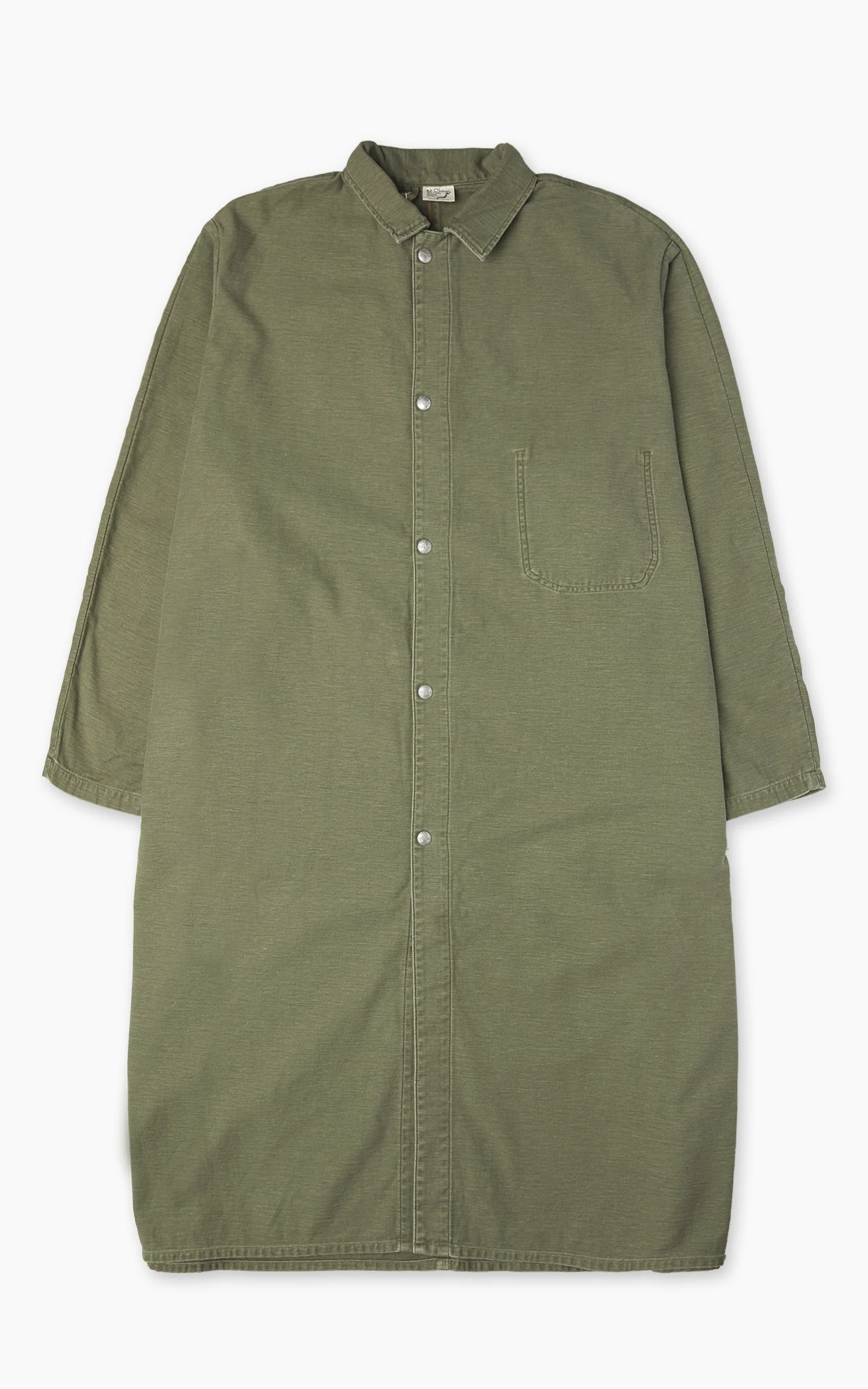 OrSlow Reverse Sateen Simple Work Coat Vintage Washed Dark Olive