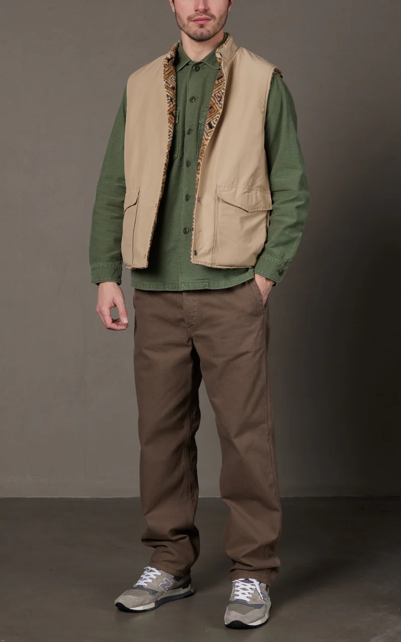 OrSlow Reversible Vest Beige - Image 2