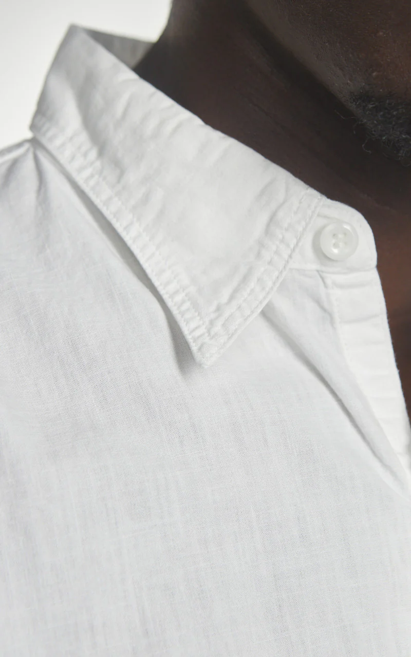 OrSlow Short Sleeve Chambray Work Shirt White - Image 4
