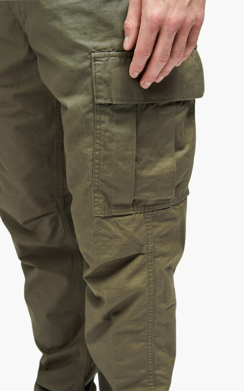 OrSlow Slim Fit 6 Pockets Cargo Pants Ripstop Army Green - Image 6