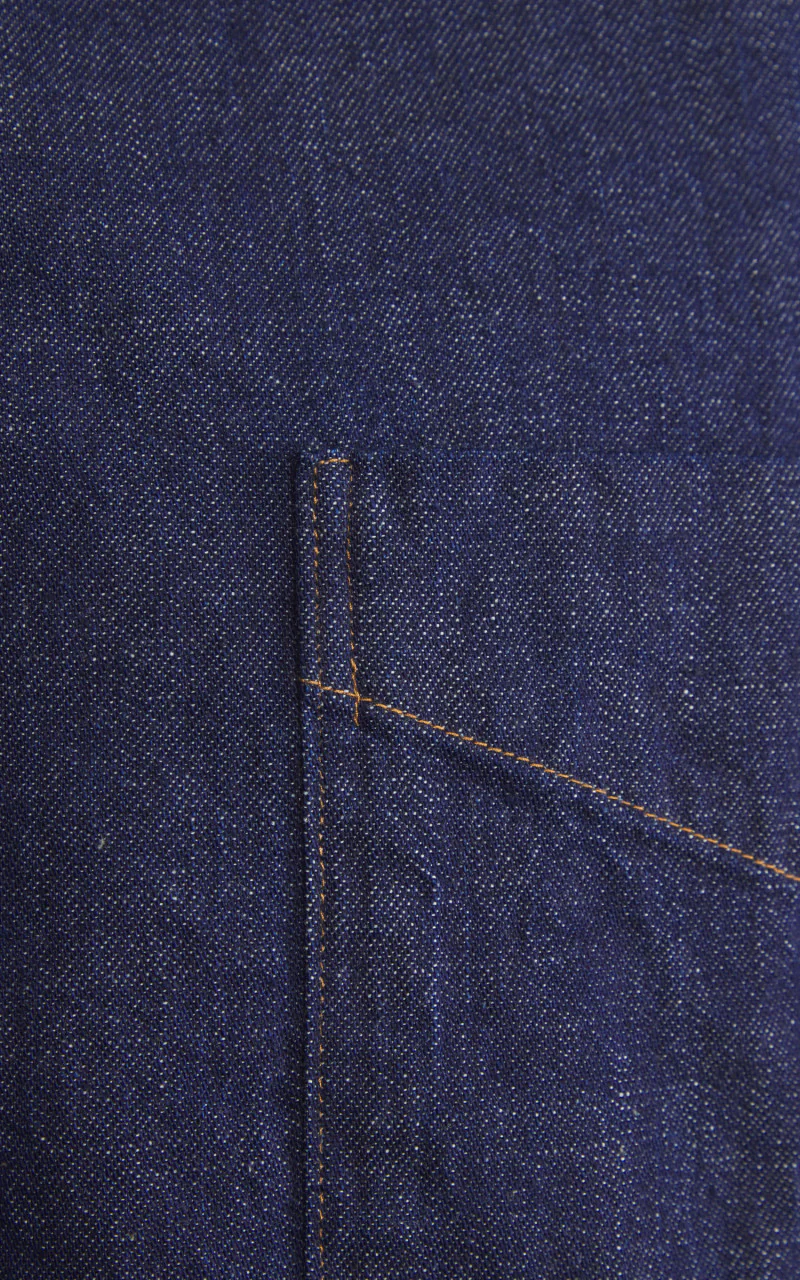 Orslow Standard Button Down Denim Shirt One Wash Indigo - Image 5
