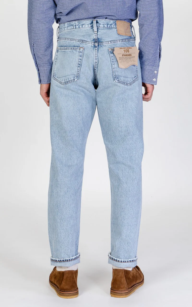OrSlow Standard Fit Jeans 105 Sky Blue - Image 5