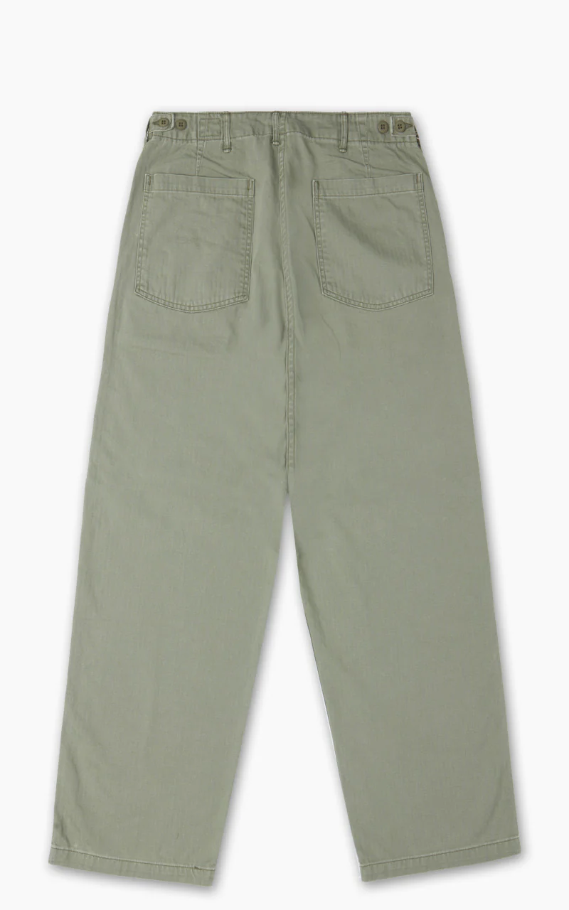 OrSlow Summer Fatigue Pants Herringbone Twill Green - Image 3