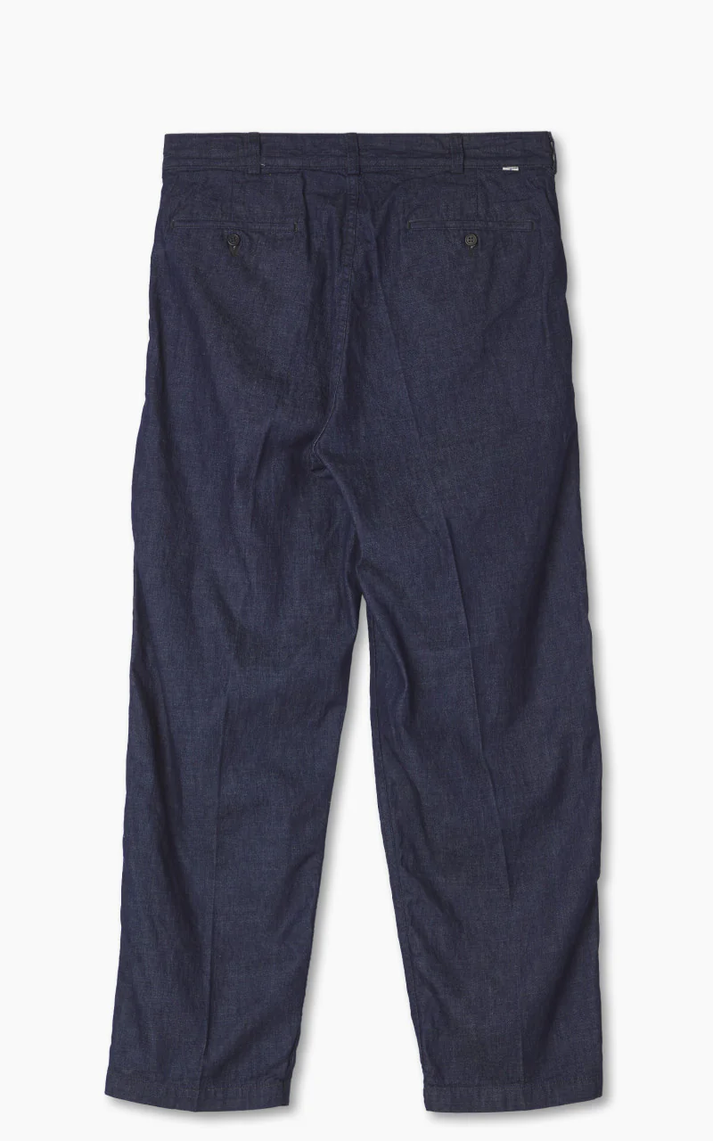 OrSlow Two Tuck Denim Wide Trousers Indigo - Image 6